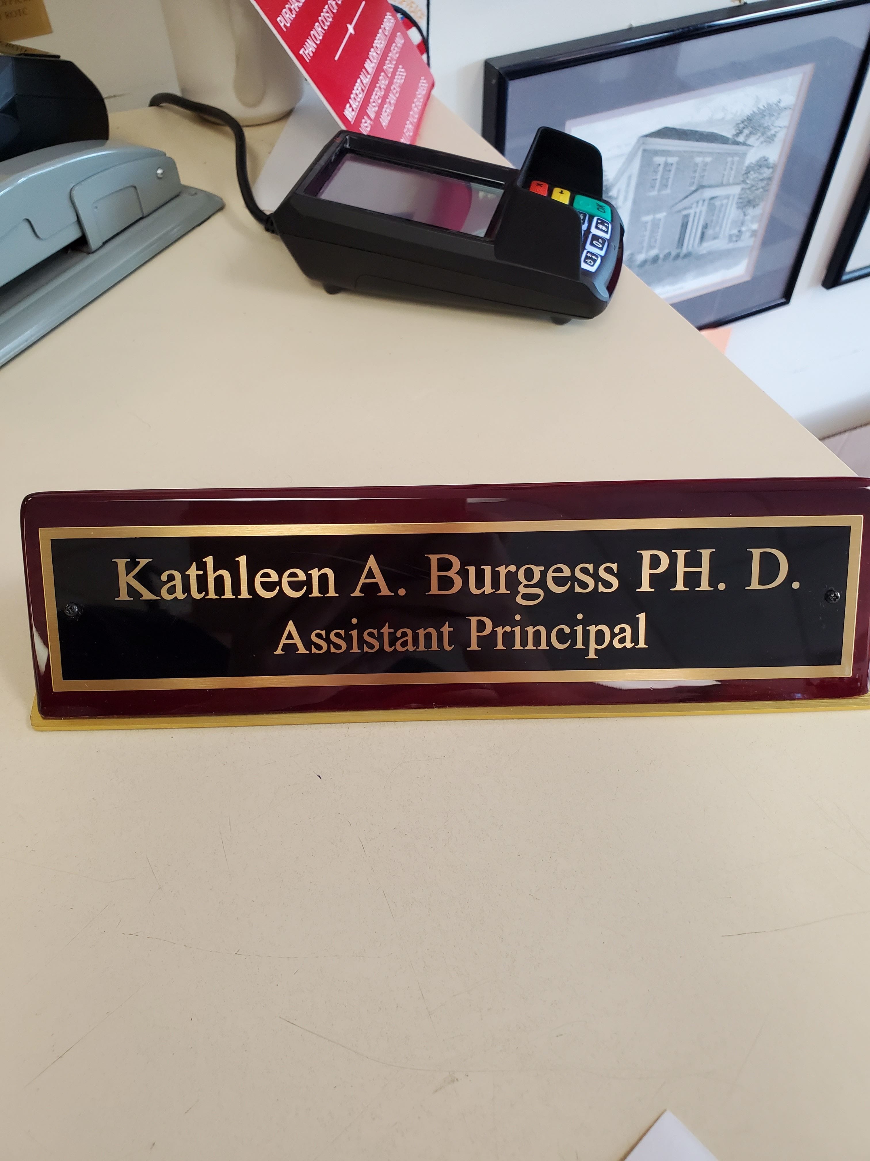 Assistant Principle Name Plate